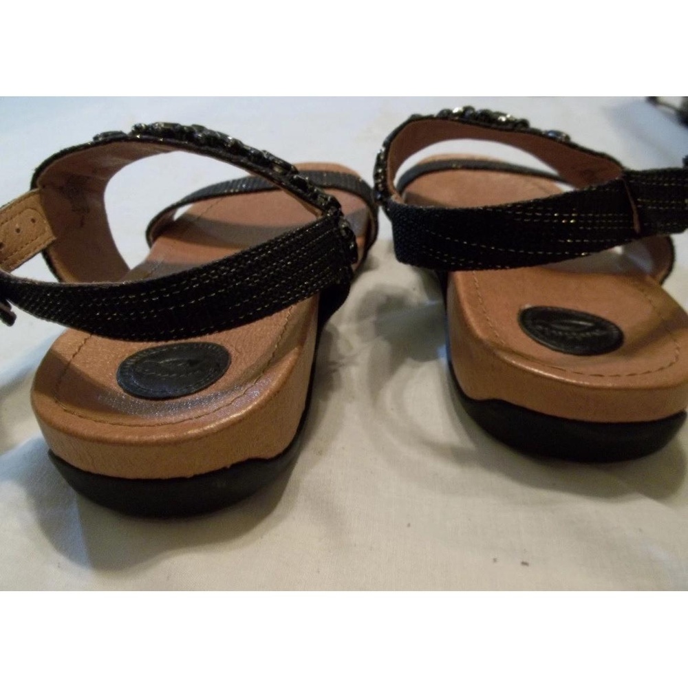 NURTURE by Lamaze Sandals Womens US 8.5M Black Beaded Ankle Strap Flat Casual - Picture 3 of 6